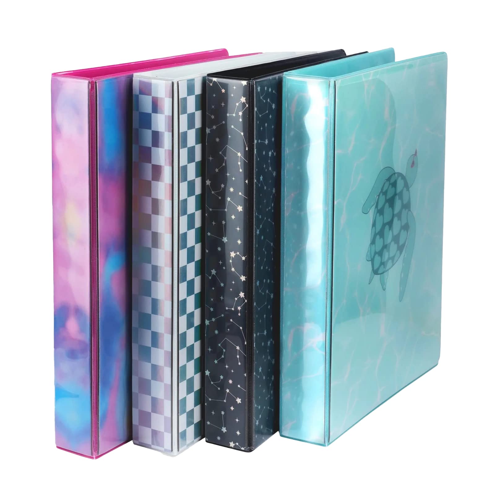 Yoobi 1 Inch Binder Set - 3-Ring Binders With 2 Pockets - Perfect For School Or Office - Holds Up To 220 Sheets - 4 Pack - Vsco