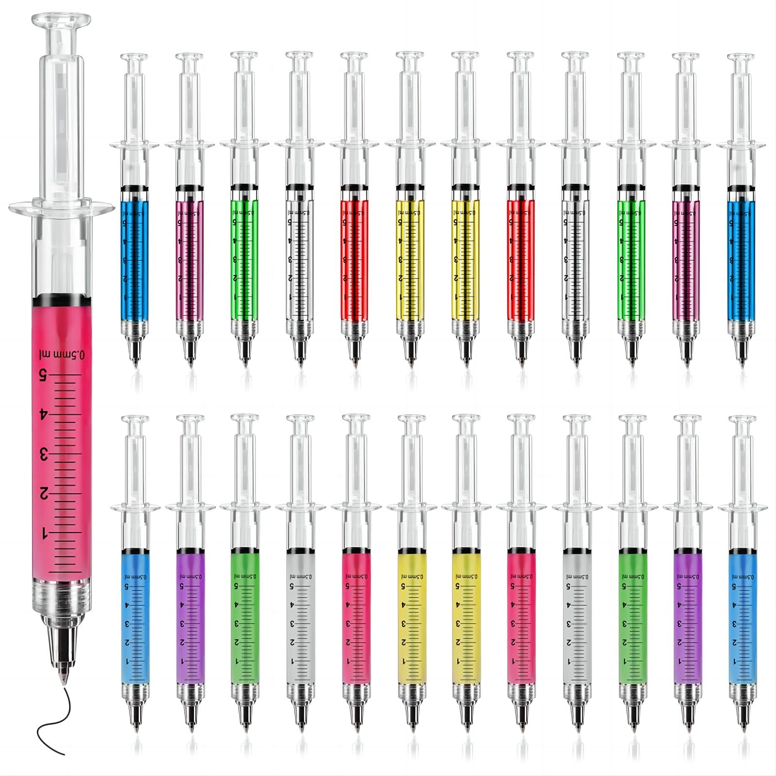Sunangel Multicolor Macaron Syringe Pens Writes In Black Ink, Party Favors Nurse Pens Imaginary Doctor Play Return Gift Office S