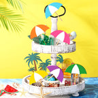 6 Pcs Summer Tiered Tray Decor Hawaii Ice Cream Tiered Tray Decor Summer Wooden Table Decorations Ice Cream Tray Decor Summer Ta