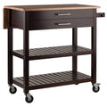 Winsome Langdon Cart Kitchen, Cappuccino/Natural, 36.57x26.42x34.45