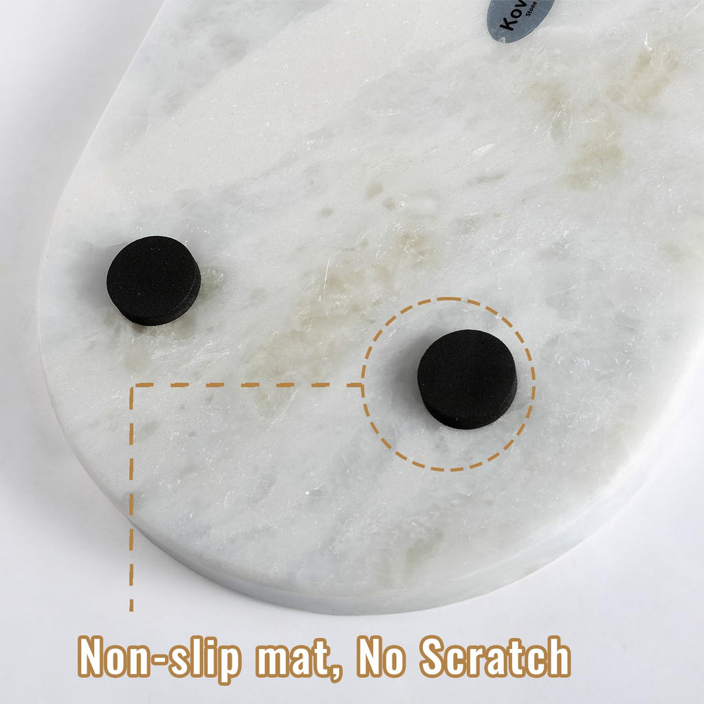 Koville African Natural Marble Tray, 12'' Vanity Decorative Tray Wabi Sabi Decor For Home, Countertop Organizer, Catchall Tray F