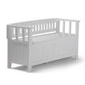 SIMPLIHOME Acadian Entryway Storage Bench - 48 inch Wide Solid Wood Hallway Seat in White, Transitional Bench for Entryway or Li