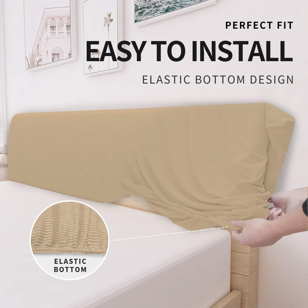 Easy-Going Stretch Bed Headboard Cover,Small Square Jacquard Headboard Slipcover, Dustproof Bed Head Cover For Bedroom (Full,San