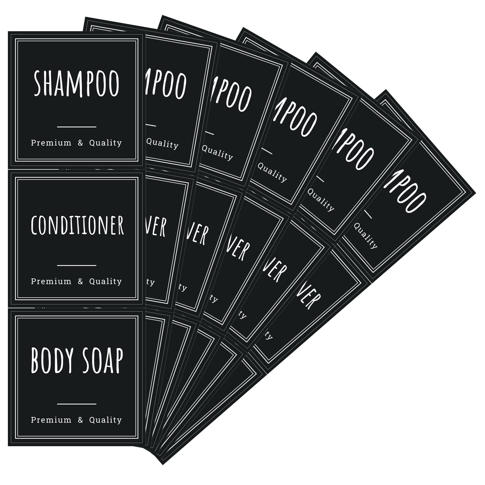 Segbeauty Soap Dispenser Labels, 18Pcs Bathroom Waterproof Labels For Bottles, Black Removable Self-Adhesive Cleaning Bottle Lab