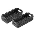 Coeusy Balck Toilet Basket,Set of 2 Scalloped Wicker Basket with Builtin Handles,Long Back of Toilet Baskets for Shelf,Tank Top