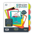 iScholar Poly Index Dividers with Pockets, 9.5 x 11", Assorted Colors, Model 31206