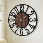 1St Owned Extra Large Wall Clocks For Living Room Decor- Modern 32 Inches Silent Non Ticking Black Arabic Numbers Metal Clocks F