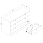 South Shore Furniture Spark 6-Drawer Dresser, Pure White
