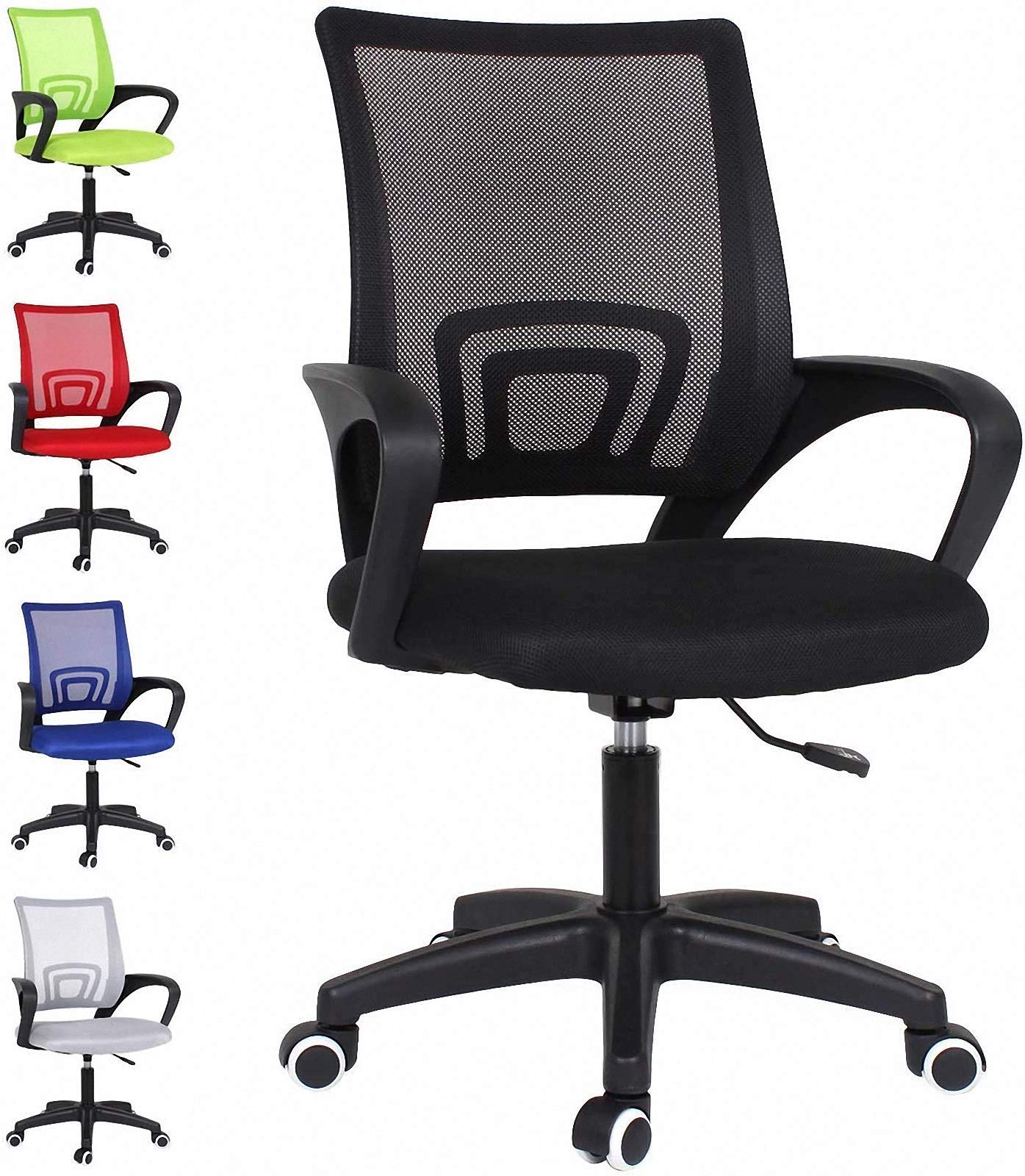 Modern Office Desk Chair - Mid Back Executive Swivel Task Chair with Adjustable Armrest, Lumbar Support, Mesh Back for Men & Wom