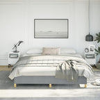 vidaXL King Size Bed Frame with Plywood Slats, Platform Bed Frame, Fabric Upholstered Mattress Foundation, No Box Spring Needed & Easy Assembly, Light Gray, Without Mattress