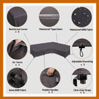 Flexiyard Heavy Duty Outdoor Sectional Sofa Cover, 120'X90' L-Shaped Waterproof 600D Patio Sectional Couch Cover, Lawn Patio Furniture Cover (Storm Grey, L-Shaped-Right Facing-120 X90)