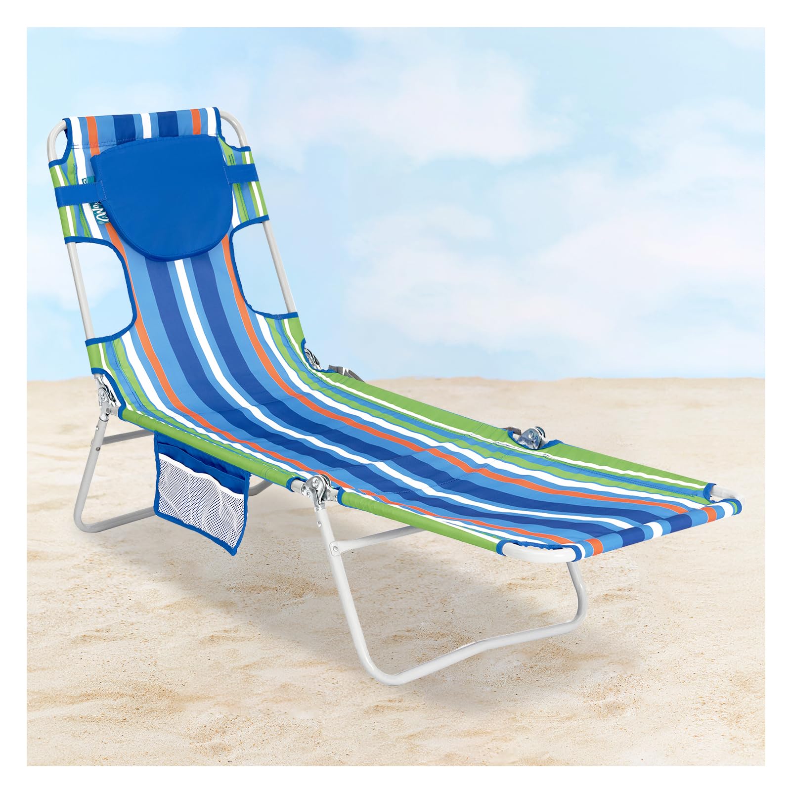 #Wejoy Tanning Chair With Face Hole Folding Patio Chaise Lounge Chair With Adjustable Backrest,Canopy Shade,Side Table,Pocket For Reading Beach Poolside Patio Sunbathing Lawn Camping