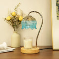 SupBri Dimmable Flower Candle Warmer Lamp, Blue Candle Warmer with Timer & 4Bulbs, Womens Gifts for Christmas Birthday, Unique H