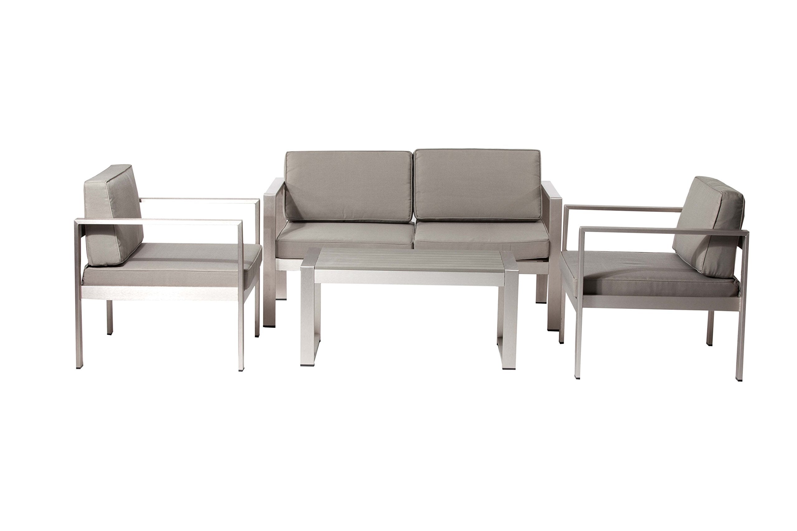 Pangea Home 1+2+Ct Taupe Karen Sofa Set