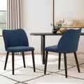 COLAMY Upholstered Dining Chairs Set of 2, Modern PU Leather Dining Room Kitchen Side Chair with Padded Seat and Wood Legs Resta