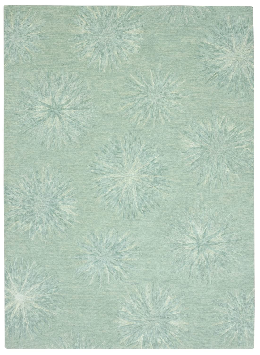 Serenity 1259 Turquoise Transitional Rug Rectangle 7 6 Inch  X 9  6 Inch