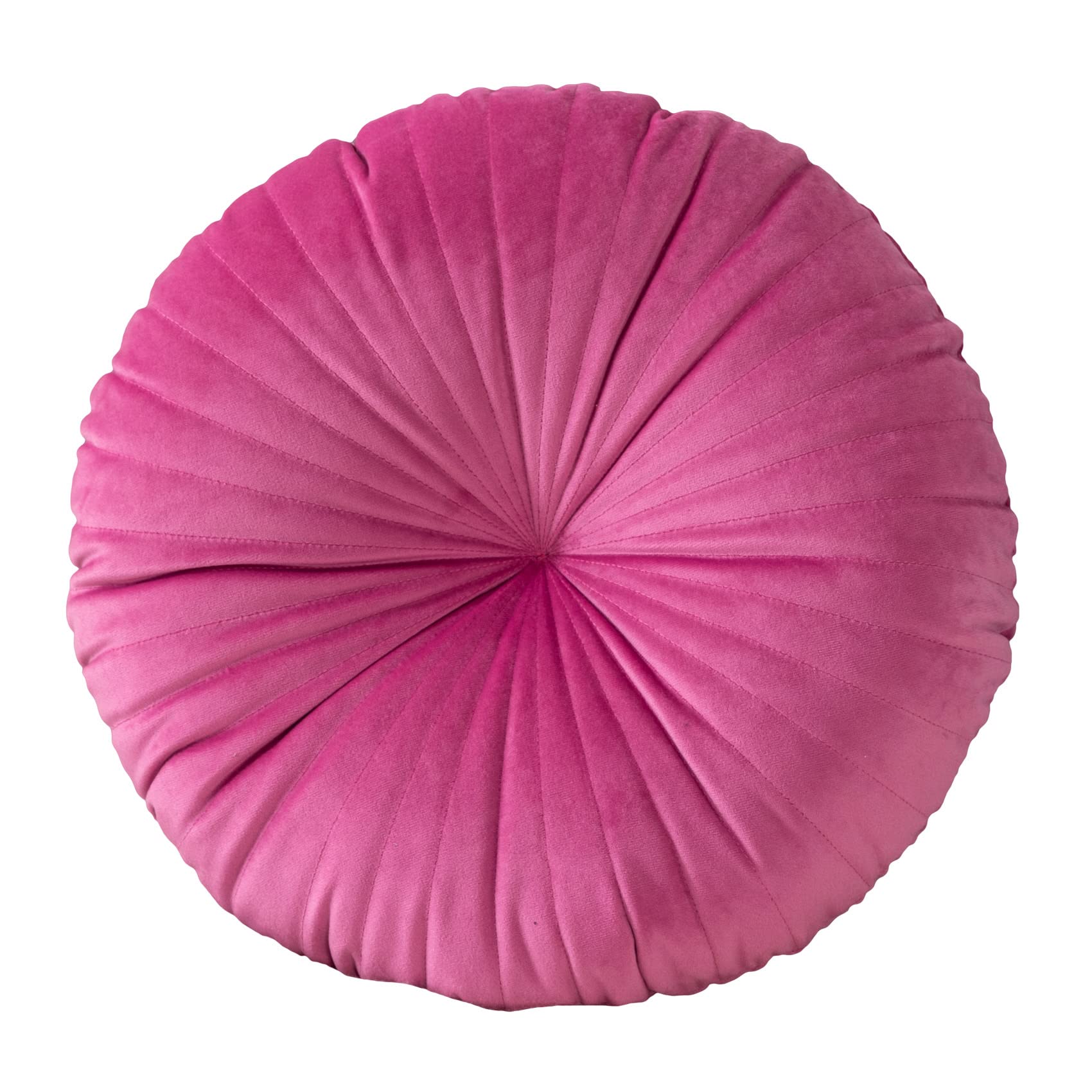 Hlovme Round Pillow Cushion For Couch Velvet Decorative Small Throw Pillow Solid Color For Living Room Bed Floor 15.7? Hot Pink