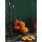 Candwax 10 Inch Taper Candles Set Of 12 - Tall Candles Unscented - Black Tapered Candle Sticks Perfect As Halloween Decoration C