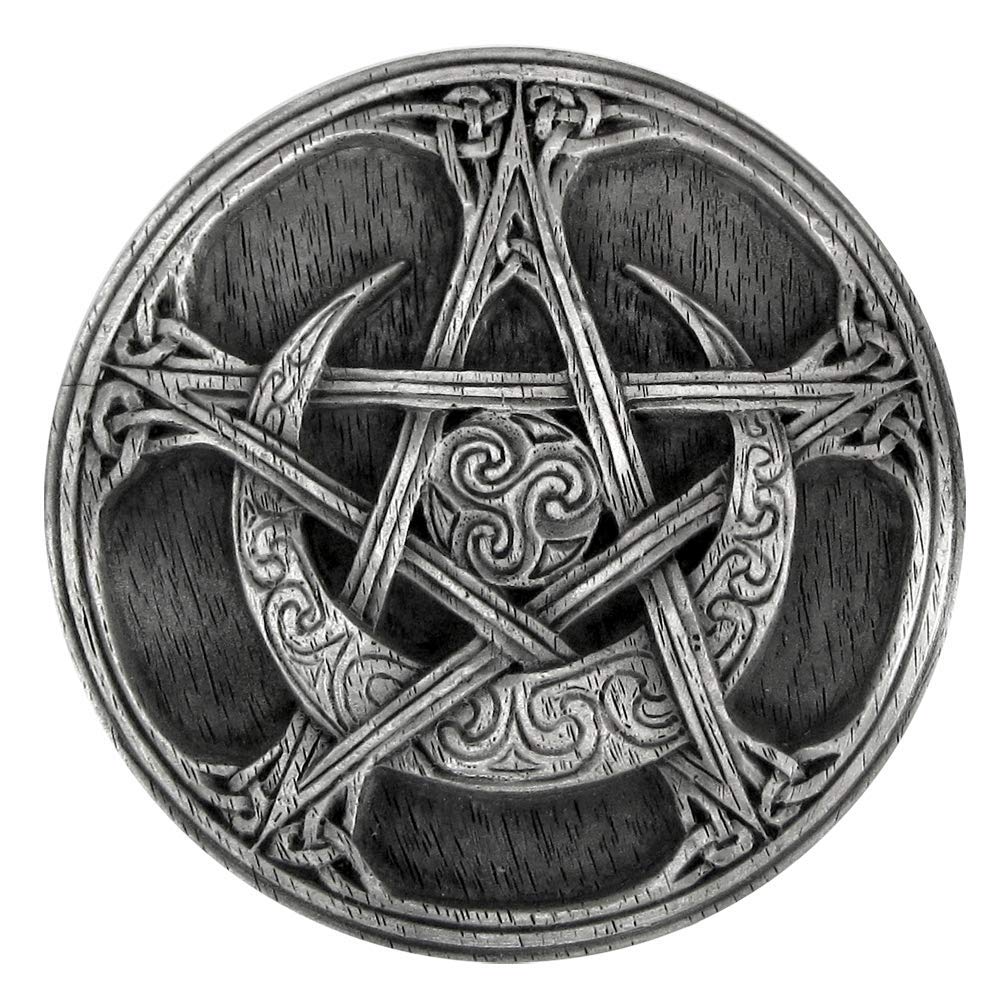 Pewter Moon Pentacle Altar Tile Paten