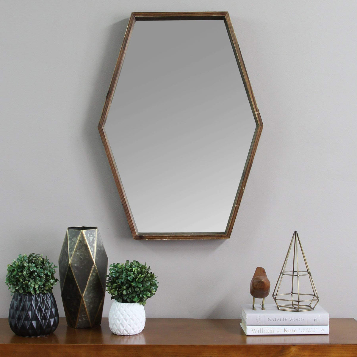 HomeRoots Furniture Handcrafted Wood Mirror with Decorative Frame (321306)