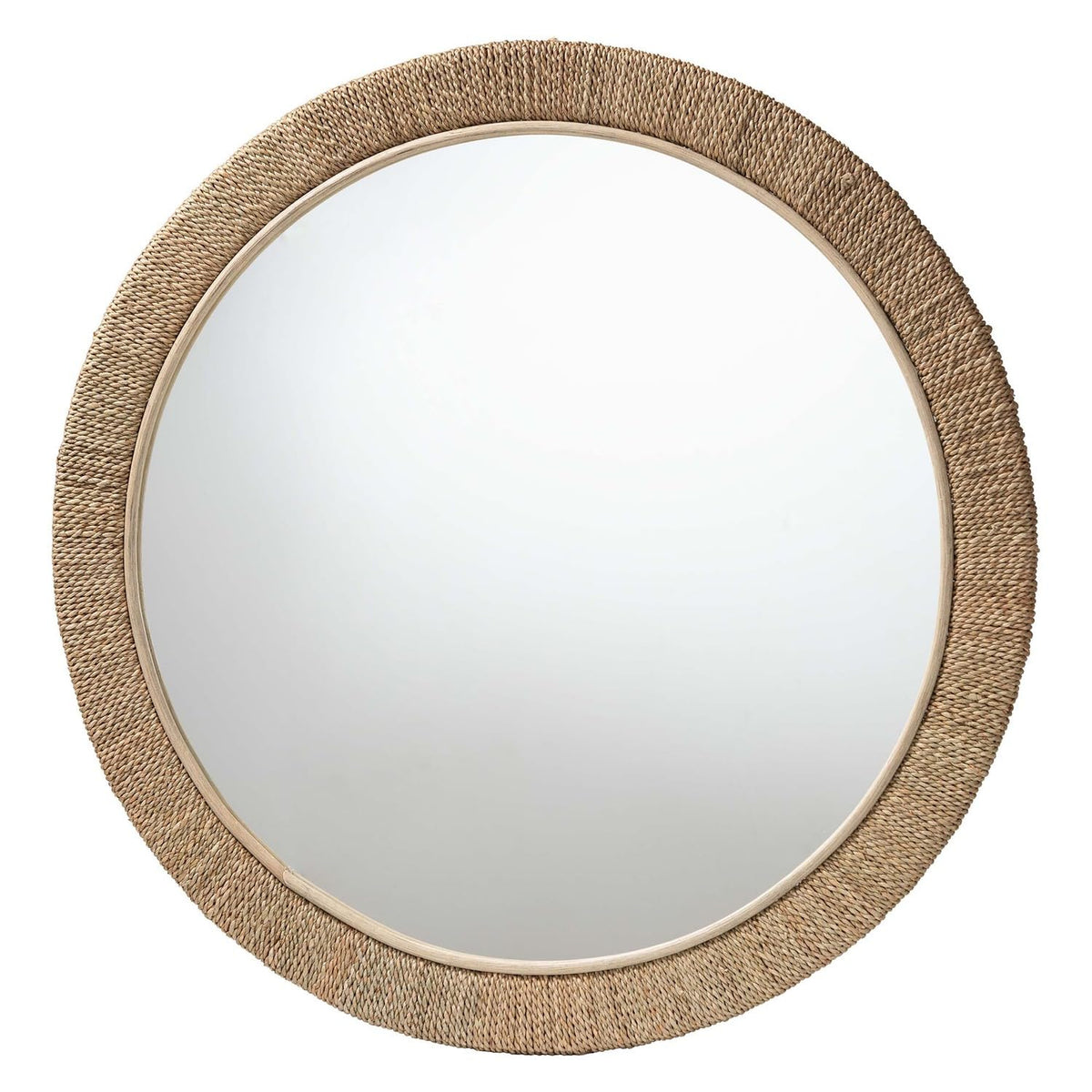 Bali & Pari Geralyn Japandi Natural Seagrass Round Wall Mirror