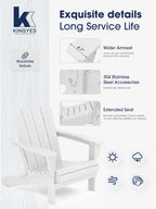 Kingyes Folding Adirondack Chair Set Of 6, Hdpe All-Weather Folding Adirondack Chair, White