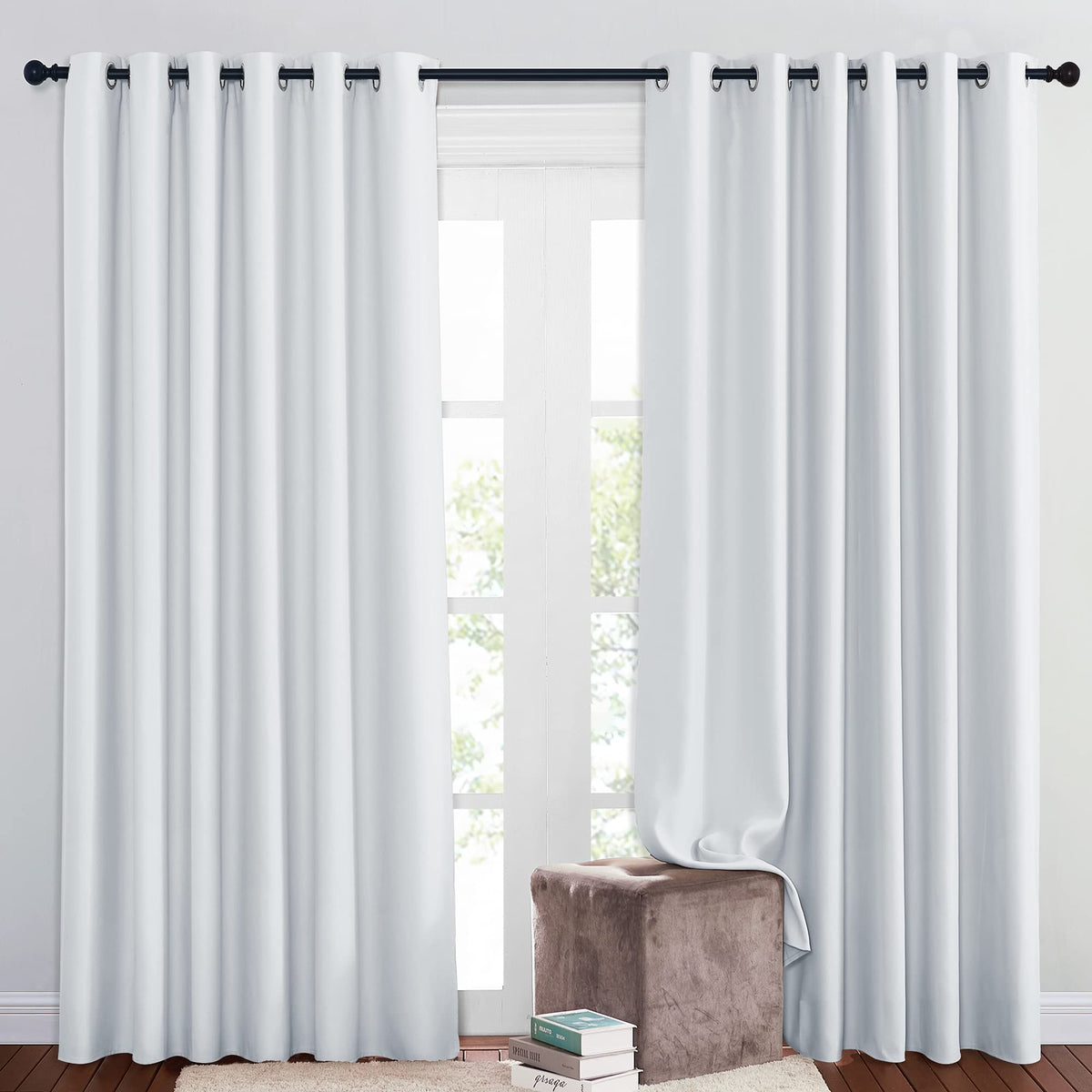 Nicetown Room Darkening Slding Glass Curtain Panels - Window Treatment Thermal Insulated Grommet Light Blocking Drapes For Bedro