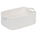 CubesLand Cute and Durable Small Cotton Rope Basket for Organizing, Woven Closet Storage Bin,Shelves Closet Storage Basket, Bath