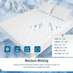 Homtec Cooling Mattress Pad California King Size Mattress Cover Waterproof Quilted Mattress Protector Extra Deep Pocket 18-22''