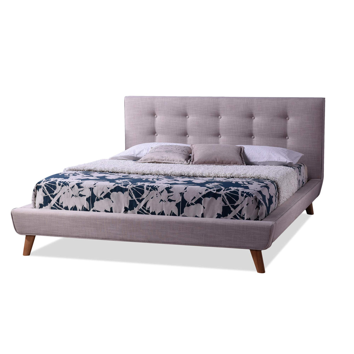 Baxton Studio Jonesy Platform Bed, Full, Beige