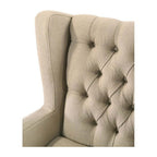 Lilola Home Irwin Beige Linen Button Tufted Wingback Chair