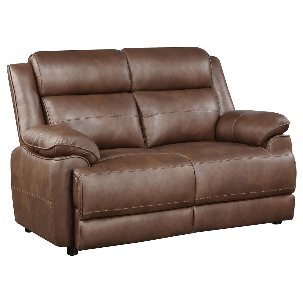 Coaster Home Furnishings Ellington Upholstered Padded Arm Loveseat Dark Brown