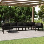 vidaXL 8-Piece Patio Lounge Set in Anthracite - Aluminum Outdoor Furniture with Modular Design, Comfy Cushions, and Back Pillows