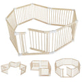 CONKKA Foldable Wooden Baby Playpen Large Play Yard for Babies and Toddlers, 2 in 1 Portable Fence Custom 25 Tall Wood Gate with