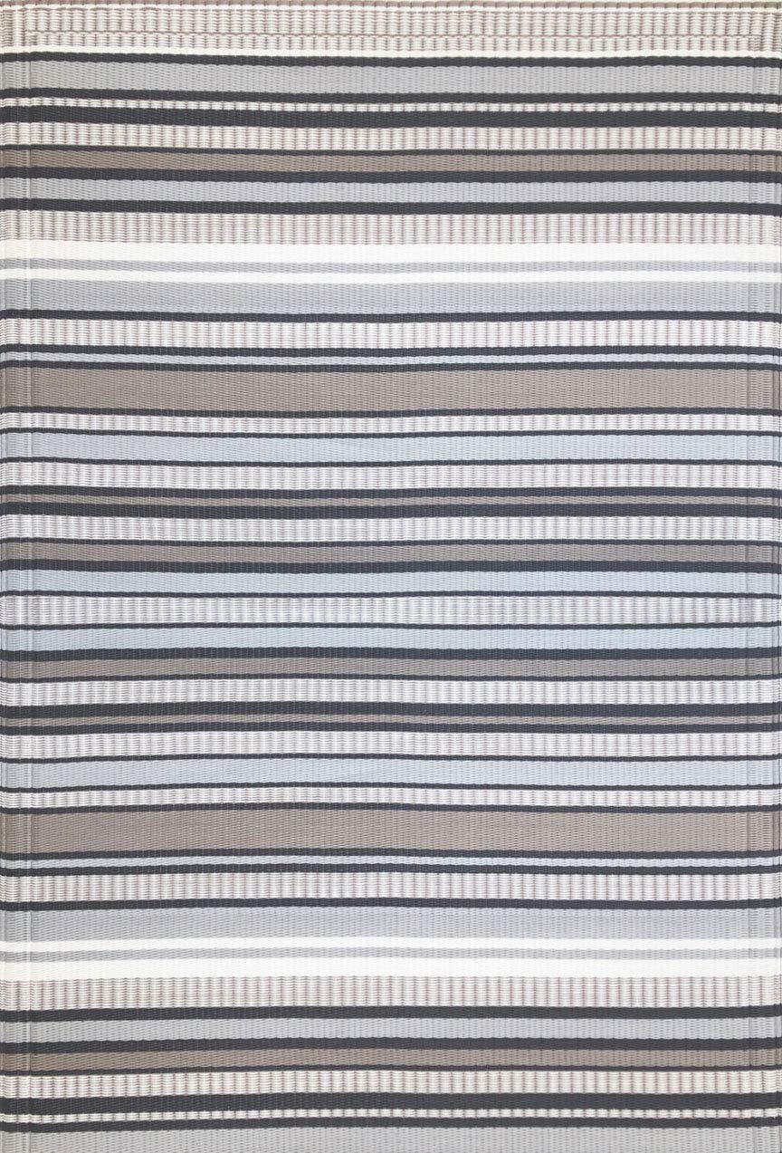 Mad Mats Outdoor/Indoor, Reversible Plastic Mat For Patio, Porch, Deck, Kitchen & Bath, Stripes (2.5' X 6', Cool Grey)