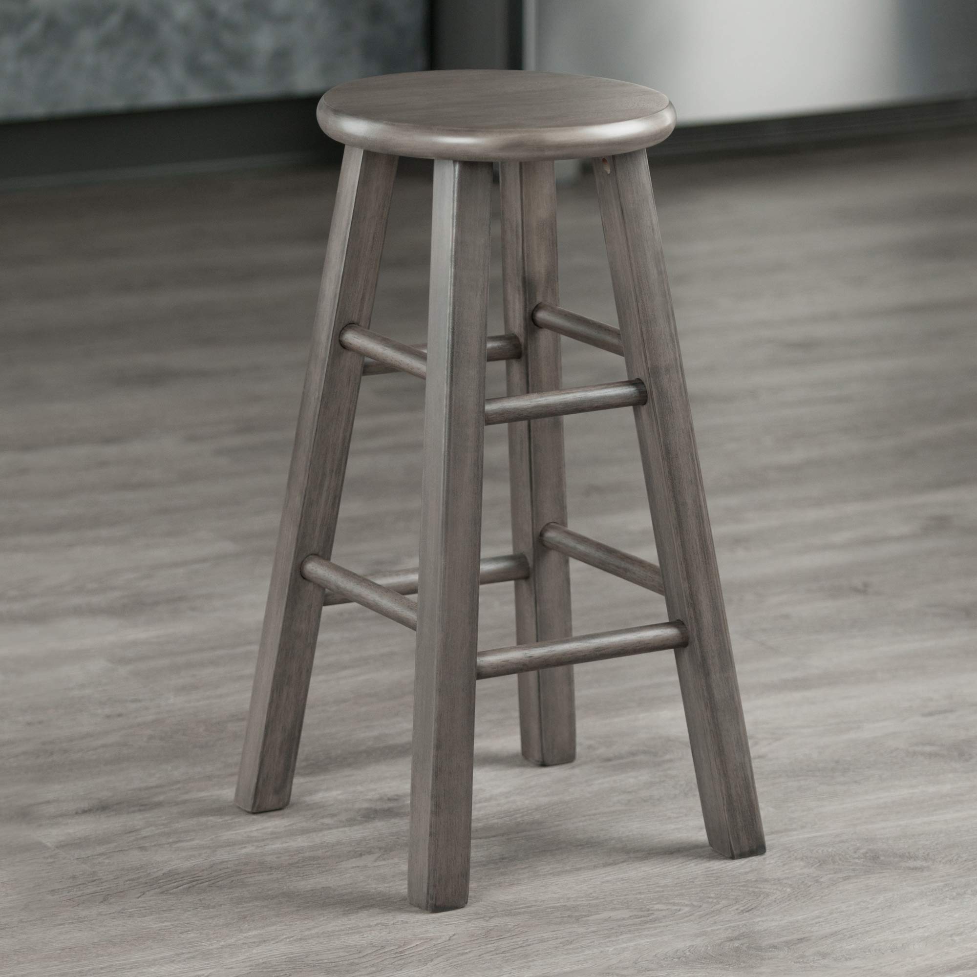 Winsome Wood Ivy Square Leg Counter Stool, Rustic Gray, 24'