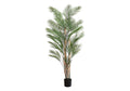 Monarch Specialties I 9590 Artificial Plant, 83' Tall, Palm Tree, Decorative, Floor, Indoor, Potted, Real Touch, Green Leaves, Black Pot