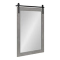 Kate and Laurel Cates Farmhouse Wall Mirror, 24 x 38, Gray, Barn Door-Inspired Rustic Mirrors for Wall