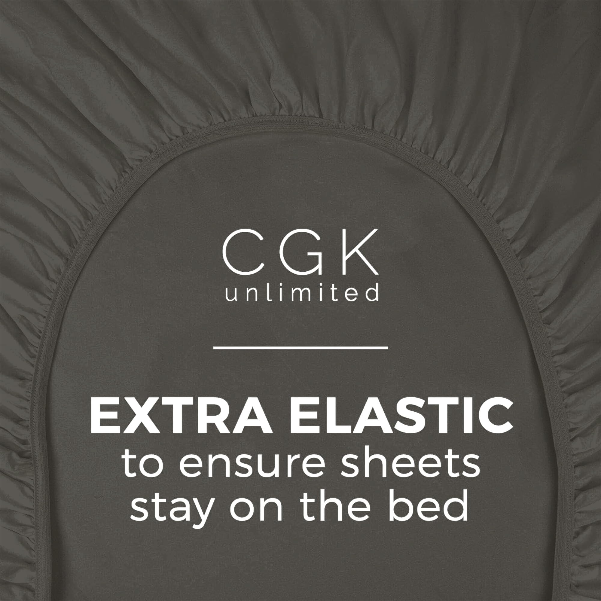 King Size Fitted Bed Sheet - Hotel Luxury Single Fitted Bottom Sheet Only - Fits Mattress Between 8 To 16 Inches - Deep Pockets, Extra Soft And Wrinkle Free - Easy-Fit, Breathable & Cooling - Charcoal