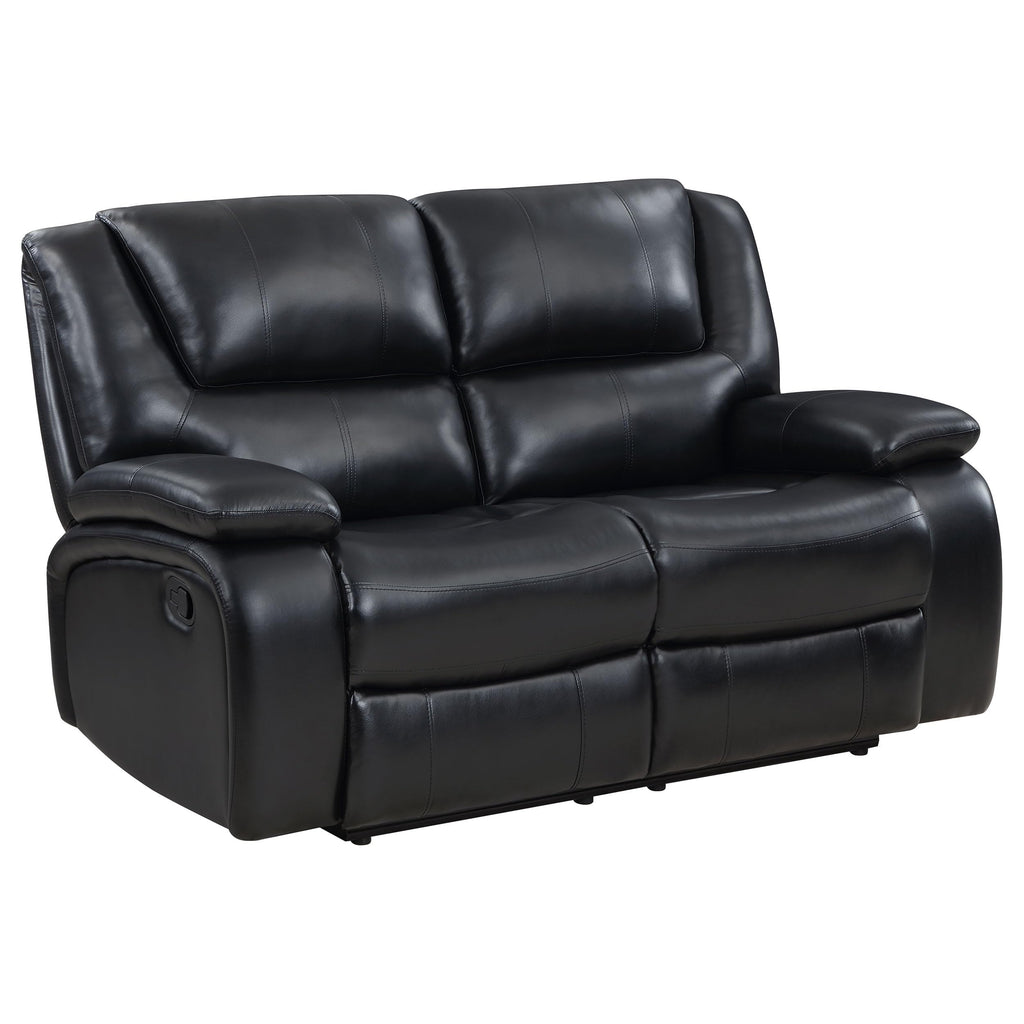 Coaster Home Furnishings Camila Upholstered Motion Reclining Loveseat Black