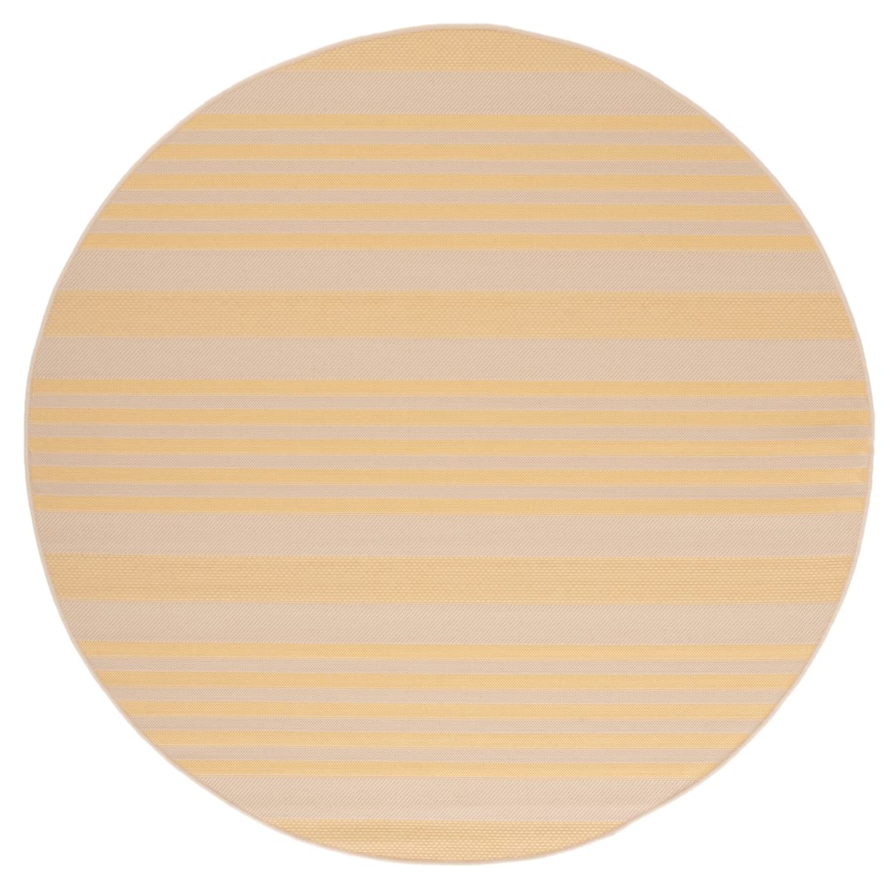 SAFAVIEH Courtyard Collection 6'7'' Round Gold/Beige CY6062 Stripe Indoor/ Outside Waterproof Easy cleansingPatio Backyard Mudro