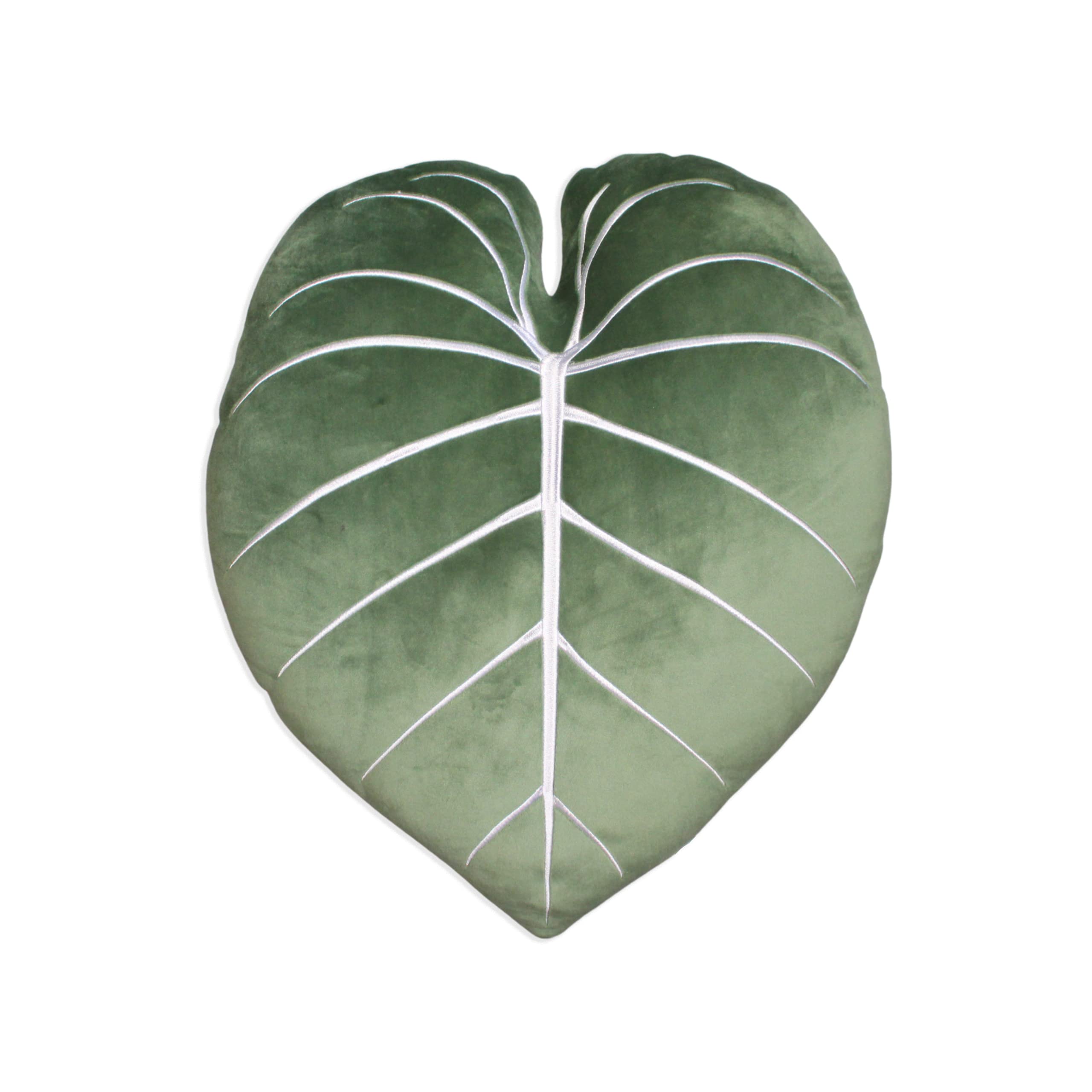 Philodendron Gloriosum Moody Green Leaf Throw Pillow, Decorative, Bed, Flower, Succulent Pillow Great For Plant Lovers, Green Th