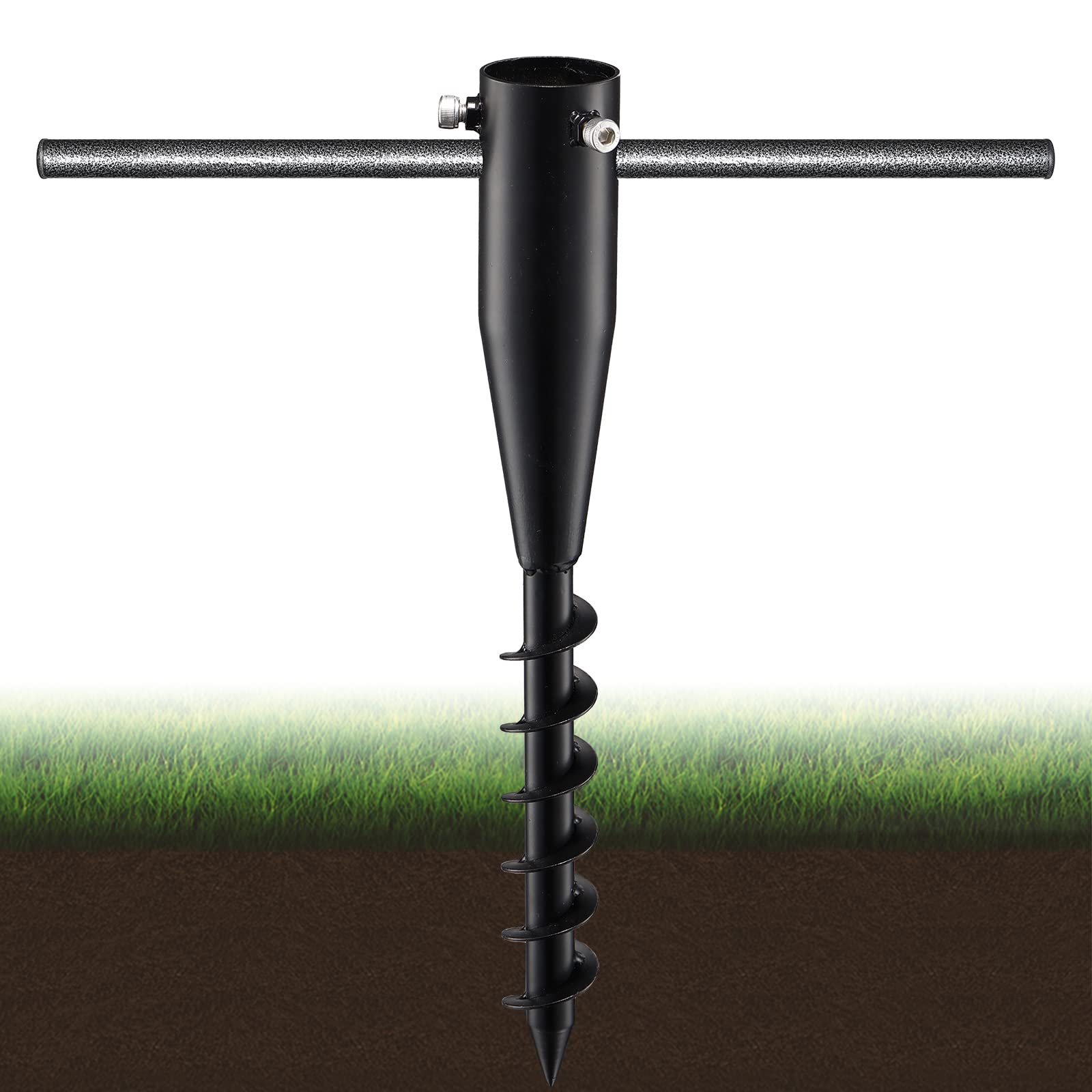 Factiongarden Umbrella Stands For Outside, Heavy Duty Beach Umbrella Sand Anchor Metal Outdoor Umbrella Base In Ground Umbrella