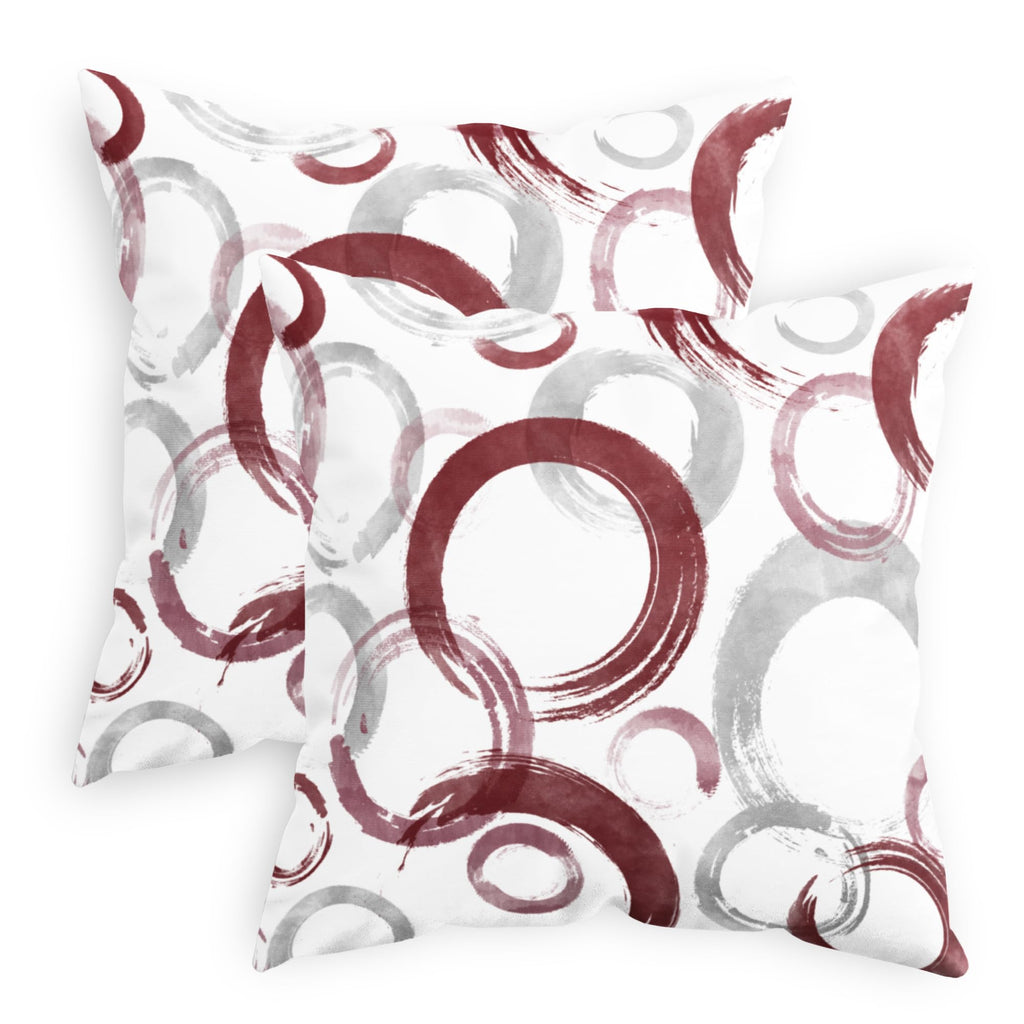 Calitime Throw Pillow Cases Pack Of 2 Cozy Fleece Ink And Wash Geometric Circles Rings Decorative Cushion Covers For Couch Bed S
