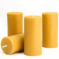 Natural Beeswax Pillar Candles 4 Packs, 140 Hours Burn Time, 100% Pure Beeswax Candles for Emergency Prayer Home Deco, Bees Wax 
