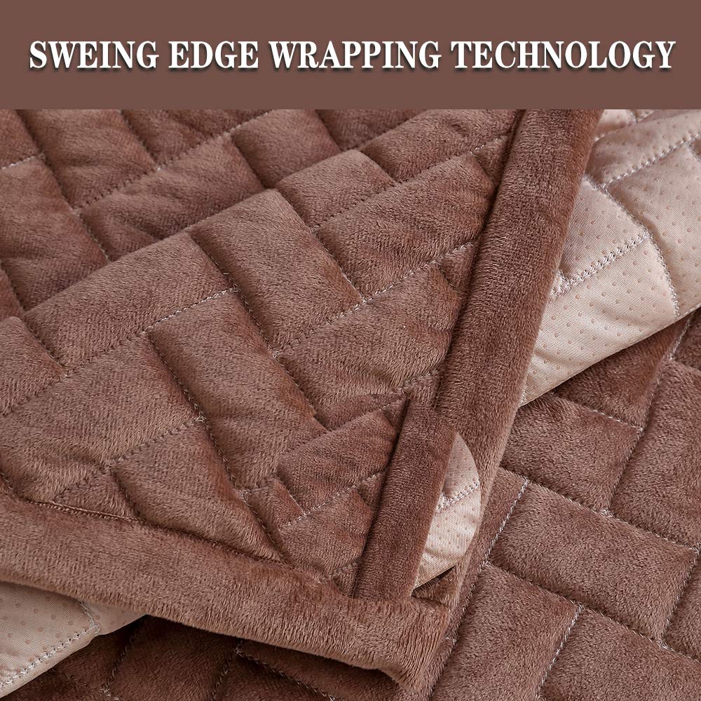 Tewene Sofa Cover, Velvet Couch Cover Anti-Slip Sectional Couch Covers Sofa Slipcover For Dogs Cats Pet Love Seat Recliner Cover