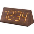 DreamSky Wooden Digital Alarm Clocks for Bedrooms - Electric Desk Clock with Large Numbers, USB Port, Loud Alarm for Heavy Sleep