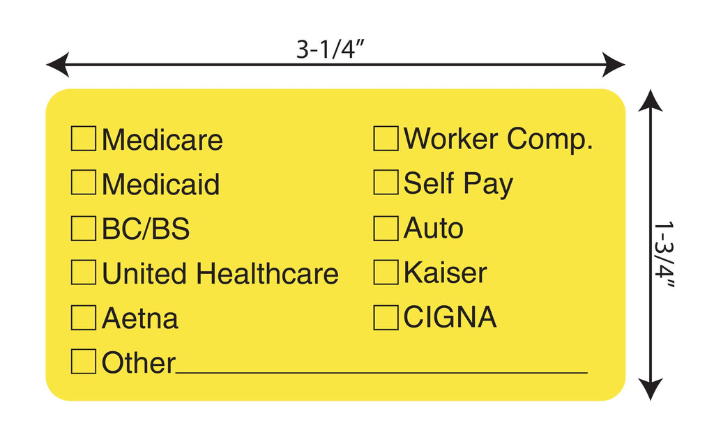 Tabbies, Tab02940, Medical Office Insurance Check Labels, 250 / Roll, Yellow
