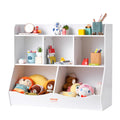 VEVOR Wood Kid Storage Cubby, Toy Storage Organizer with Bookshelf, 35'' W 5-Cubby Wood Toy Storage Cabinet, Children Book Toy S
