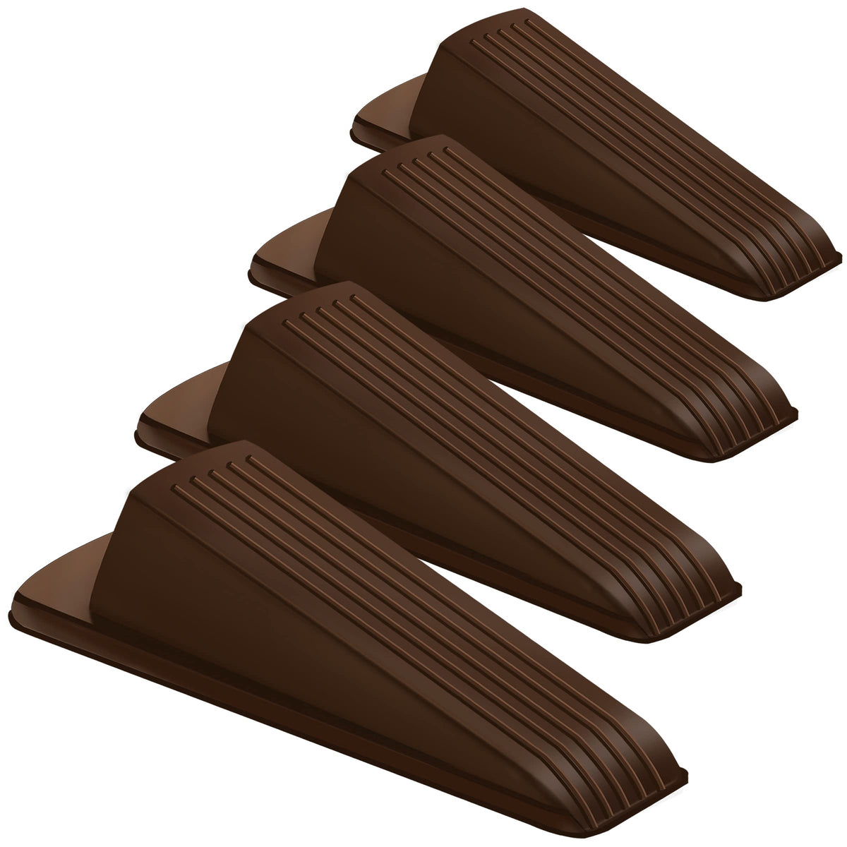 4 Pack Premium Rubber Door Stoppers Wedge, Door Stops For Carpet Heavy Duty Door, For Bottom Of Door On Tile, Concrete, Carpet,